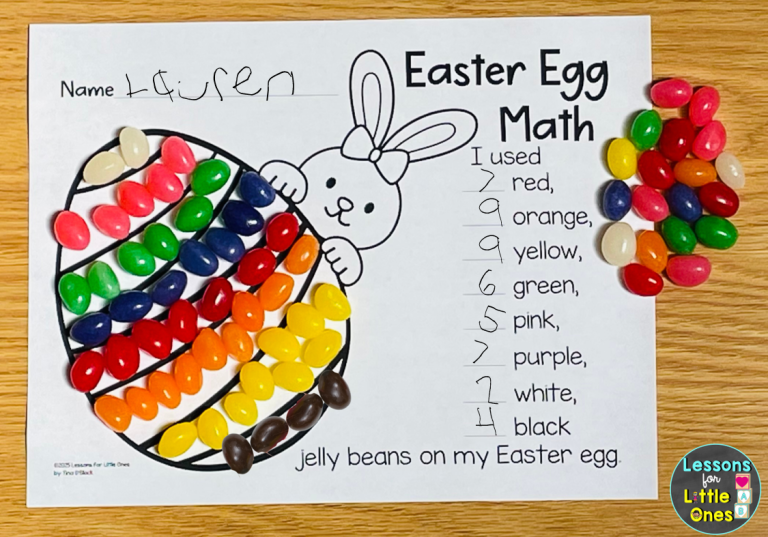 Easter jelly bean math activity Easter egg math craft