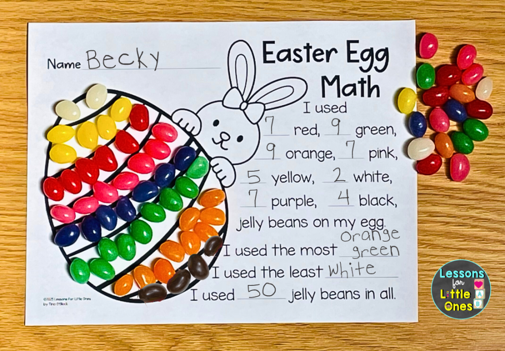 Easter jelly bean math counting activity