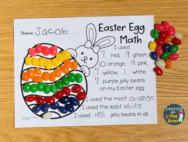Easter Jelly Bean Math Activities, Easter Egg Math Craftivity