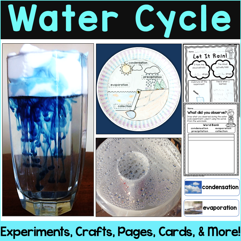 water cycle experiments and craft kindergarten first grade second grade