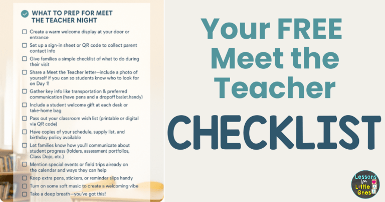 Meet the Teacher Checklist Free