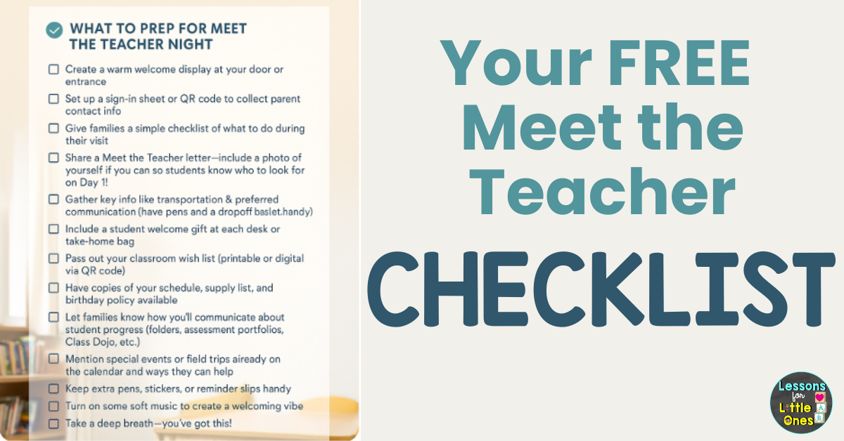 Meet the Teacher Checklist Free