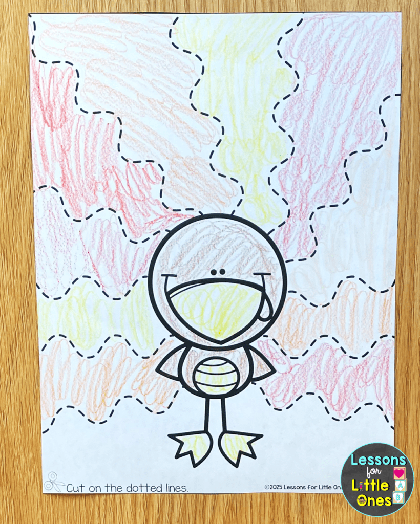 scissors skills cutting practice page Thanksgiving