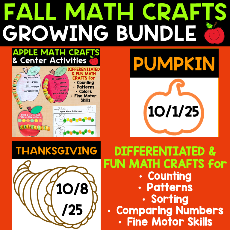 Fall Math Crafts Growing Bundle
