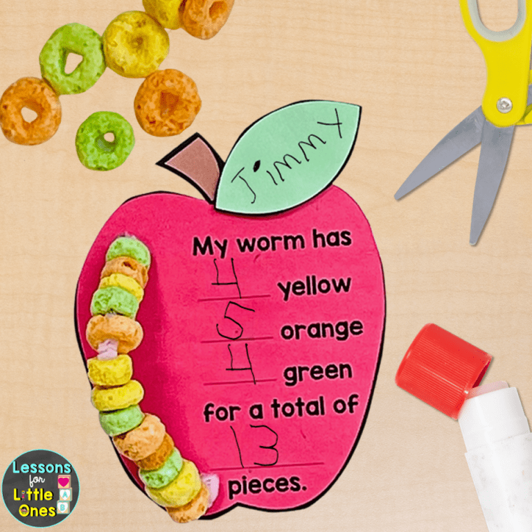 apple math craft kindergarten first grade