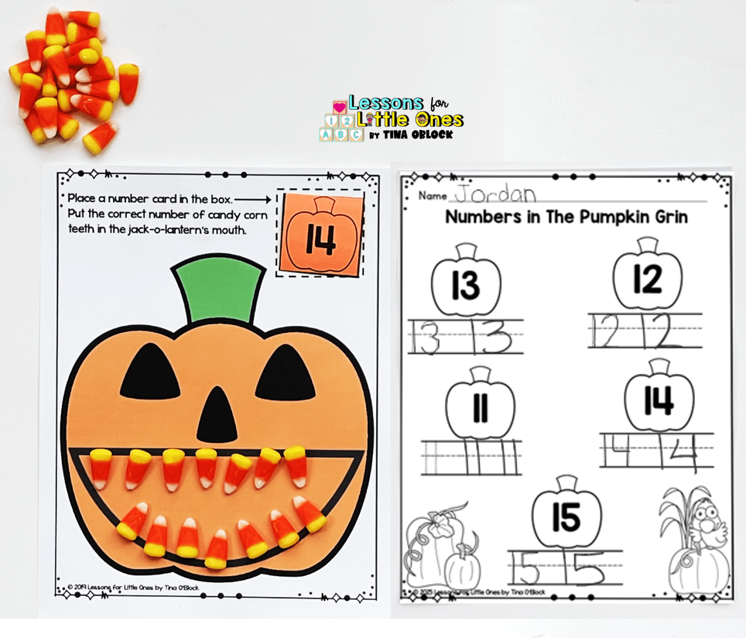 Pumpkin Math Crafts & Centers for Counting, Comparing Numbers, and Addition