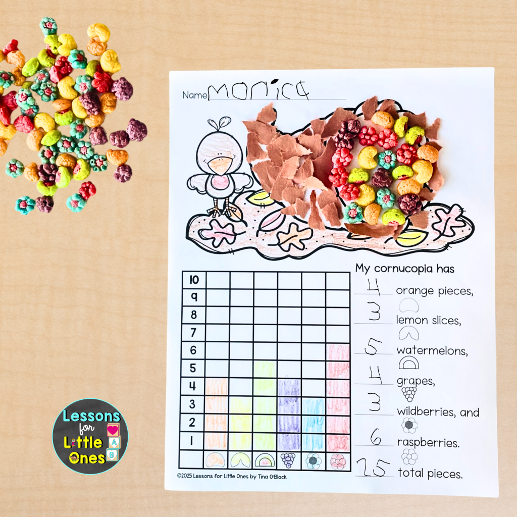 Thanksgiving craft math graphing counting kindergarten first grade