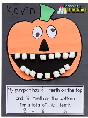 Pumpkin Math Crafts & Centers for Counting, Comparing Numbers, and Addition