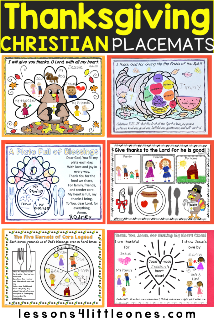 Thanksgiving placemats kids can make Christian Theme