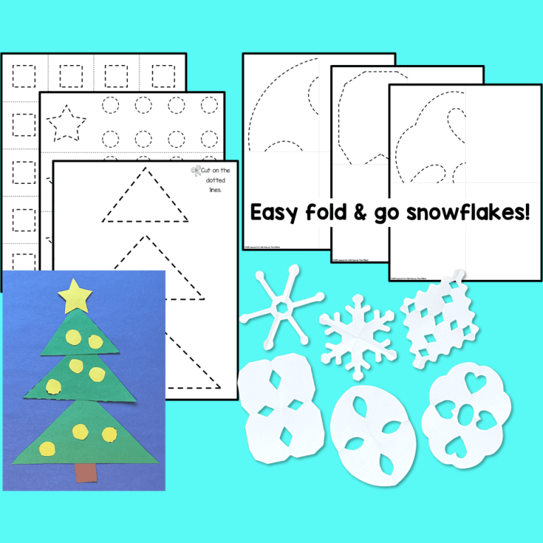 Winter Scissor Skills Crafts Preschool Kindergarten