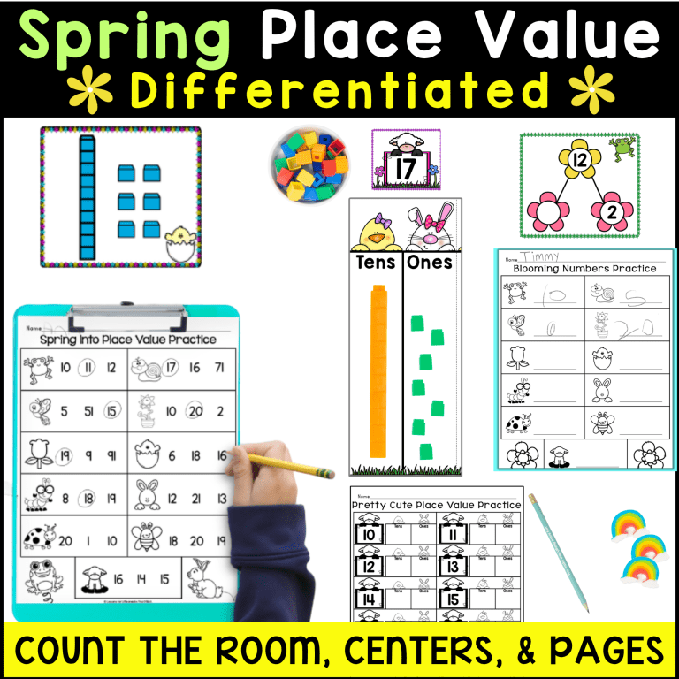 spring math place value teen numbers tens ones