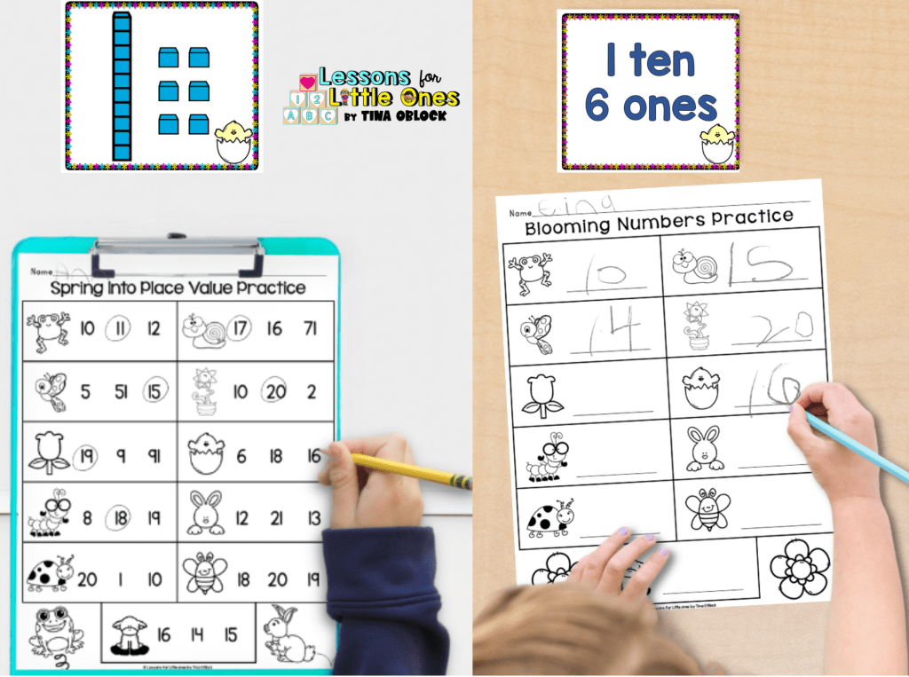 spring place value count the room activity kindergarten