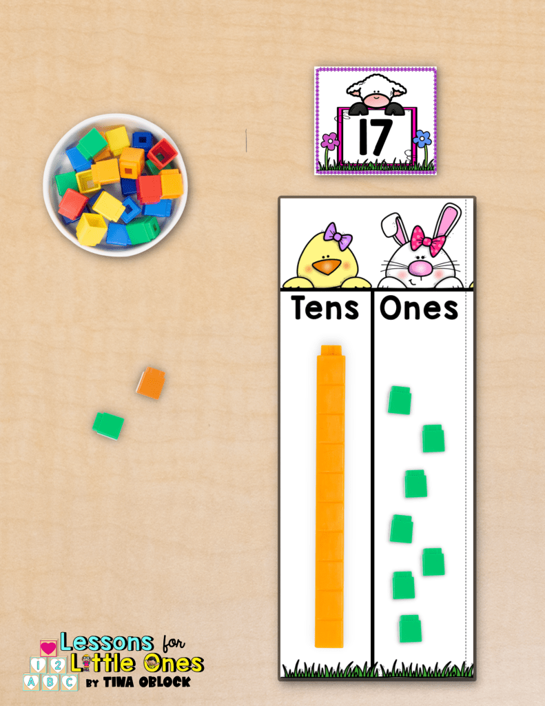 spring place value mat tens ones teen numbers