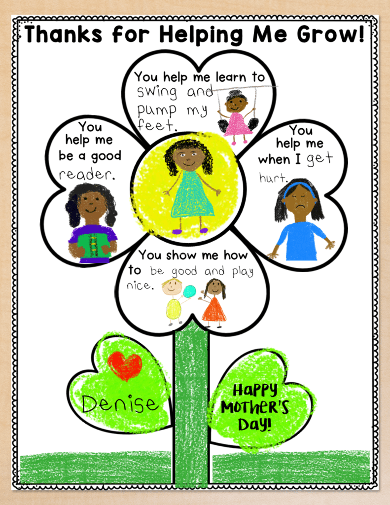 Mother's Day Questionnaire Kindergarten First Grade