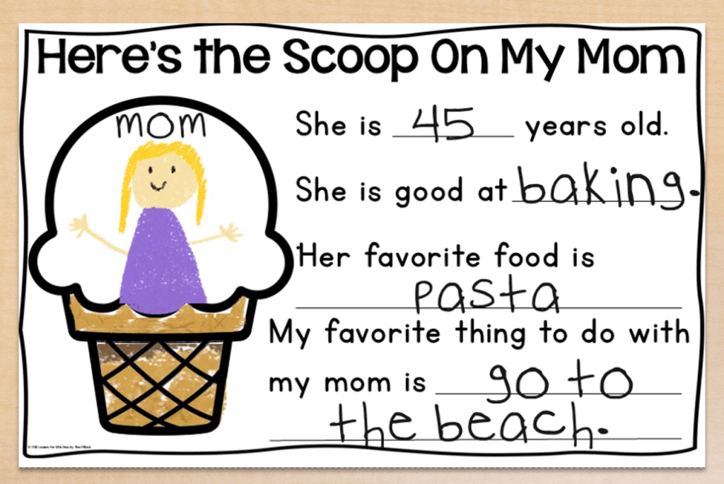 Mother's Day Questionnaire for kids
